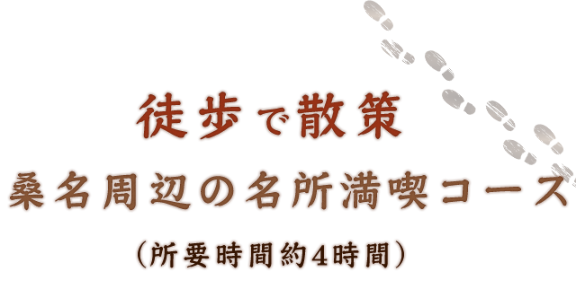 徒歩で散策